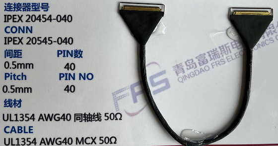 assemblaggi cavi elettrici di Pin 0.5mm del connettore 40 di 330mm Awg40 LVDS