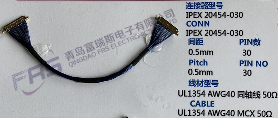 40awg micro assemblaggi cavi del connettore 250mm di Pin LVDS del coassiale 30