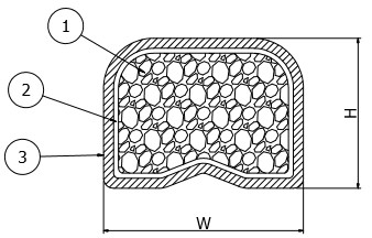 9x5mm Emi Rubber Gasket, guarnizione di schiuma conduttiva piana