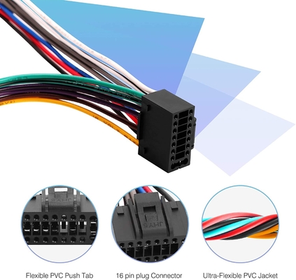 18AWG 4 cablaggio di Pin Car Stereo Connector Electrical dell'altoparlante 16