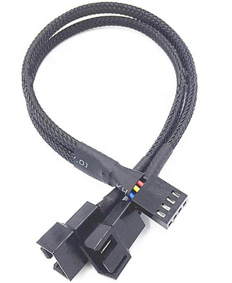 3 4 Pin Power Extension Cable, cavo intrecciato del cablaggio di potere