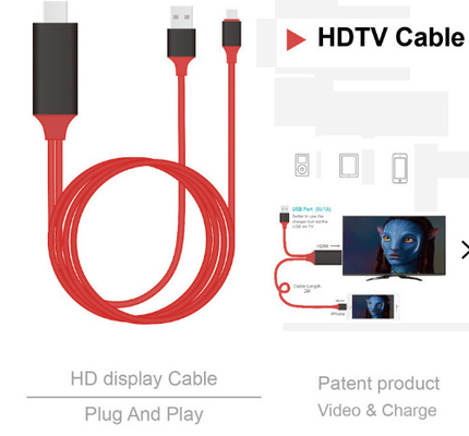 8 cavo dell'assemblaggio cavi 1080p di Pin 2m HDMI audio a Hdmi per l'iPhone 13 13Plus