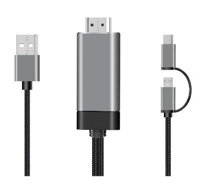 2 in 1 1080p micro Hdmi cabli Hdmi di alluminio al cavo del Usb C