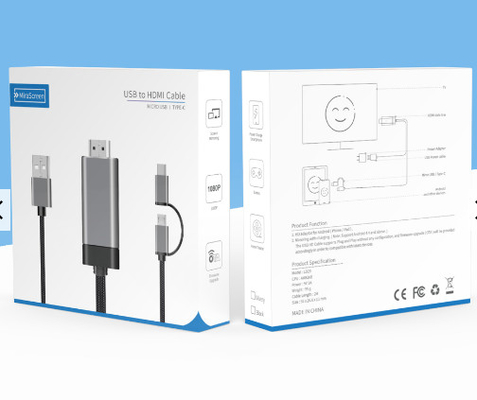 2 in 1 1080p micro Hdmi cabli Hdmi di alluminio al cavo del Usb C