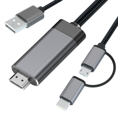2 in 1 1080p micro Hdmi cabli Hdmi di alluminio al cavo del Usb C